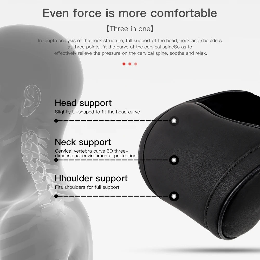 Seat Headrest Travel Rest Neck Pillow for Tesla Model 3/Y/X/S PU Leather Neck Pillow Memory Foam Pillows Car Accessories