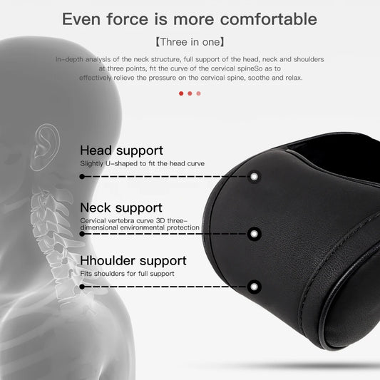 Seat Headrest Travel Rest Neck Pillow for Tesla Model 3/Y/X/S PU Leather Neck Pillow Memory Foam Pillows Car Accessories