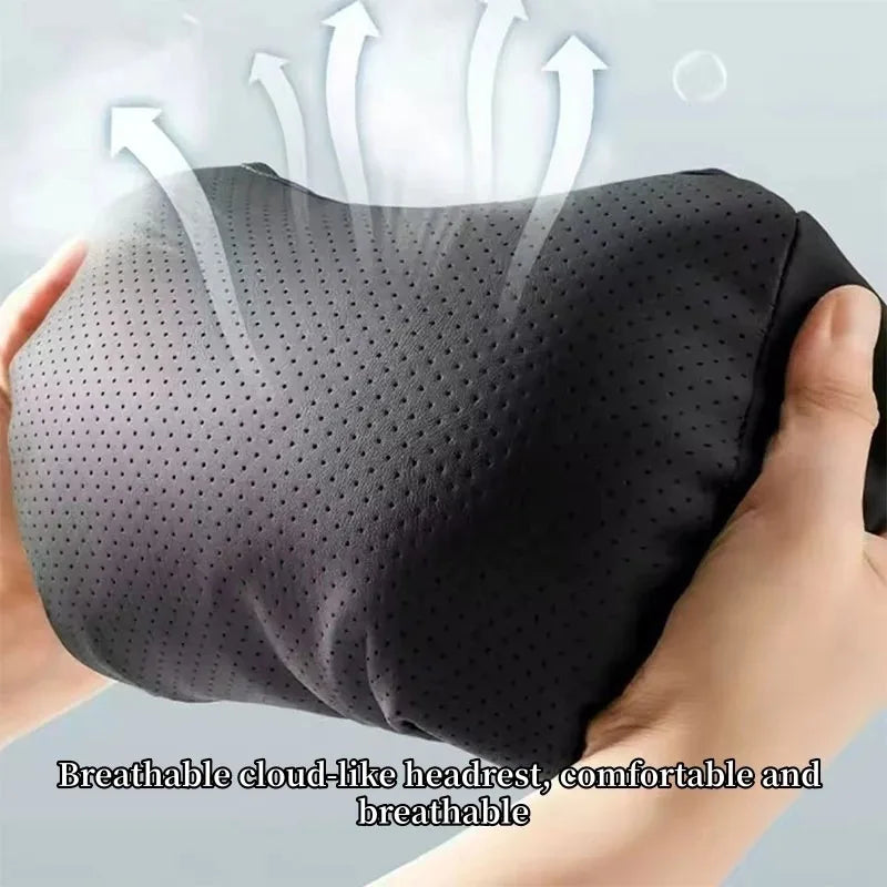 Luxury Car Seat Headrest Napa Leather Universal Seat Breathable Protect Neck Pillow Soft Fluffy for All Seasons Car Accessories